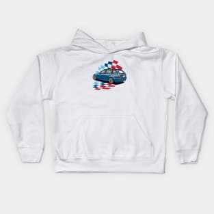 Laguna Seca Blue Wagon Kids Hoodie